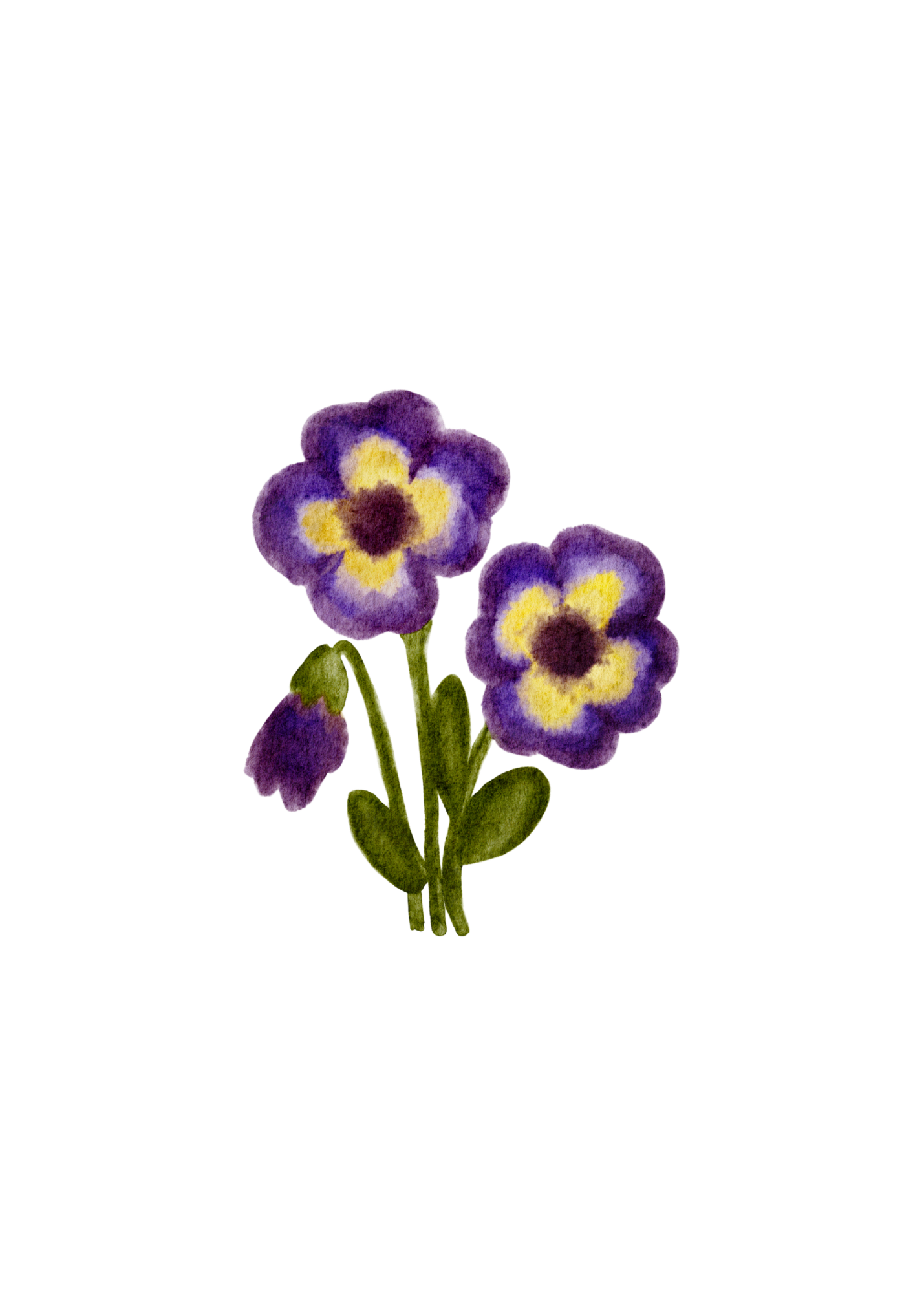 Original hand-drawn violet illustration
