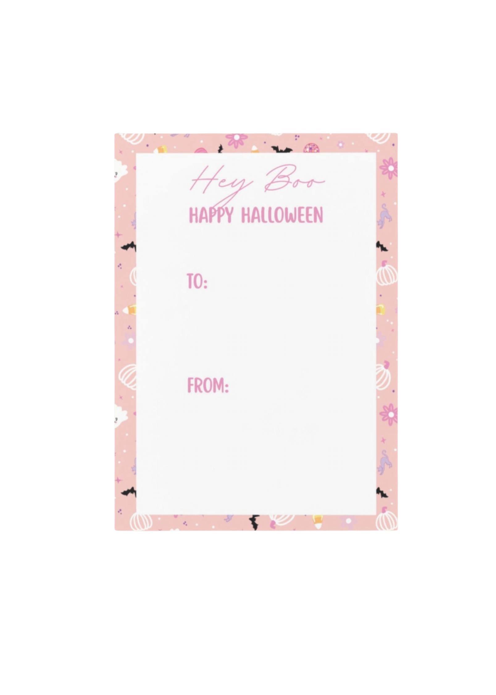 Hey Boo Happy Halloween card with To and From lines from the Disco Boo collection